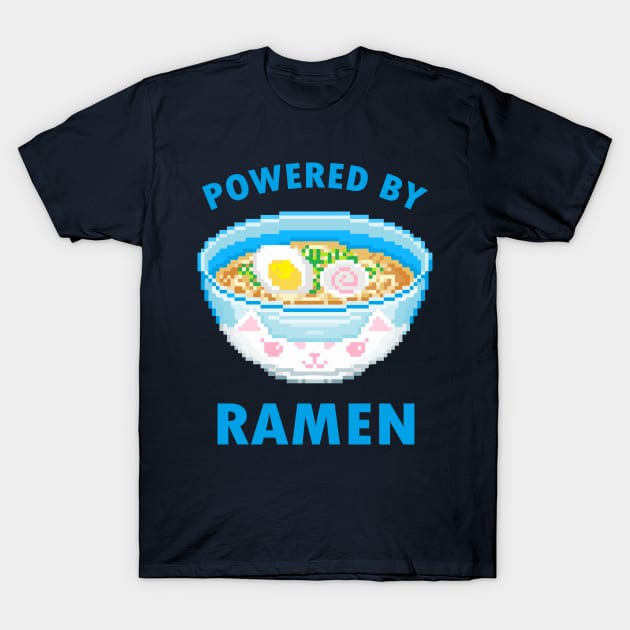 Powered by ramen - noodle japanese food T-Shirt by papillon